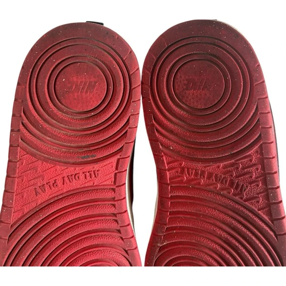 Nike Boys Court Borough Mid 2 CD7782-602 Leather Red Basketball Sneakers 5Y